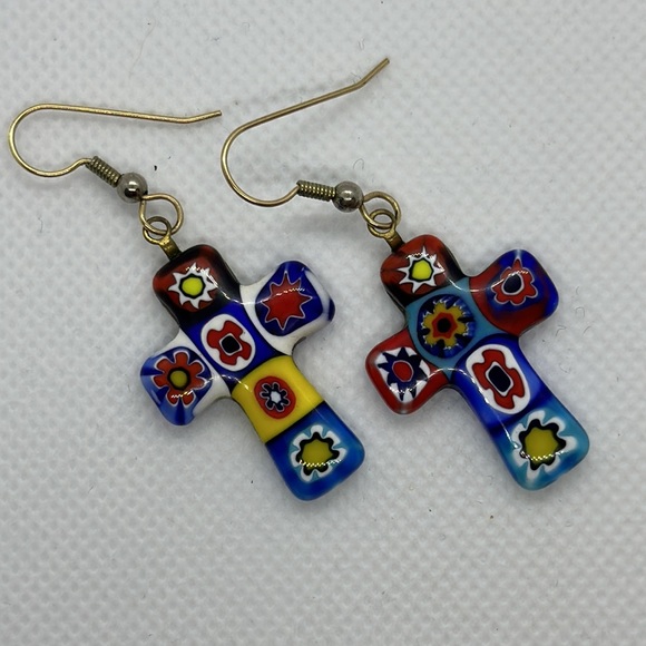 Unbranded Jewelry - Milfori Glass Cross Earrings